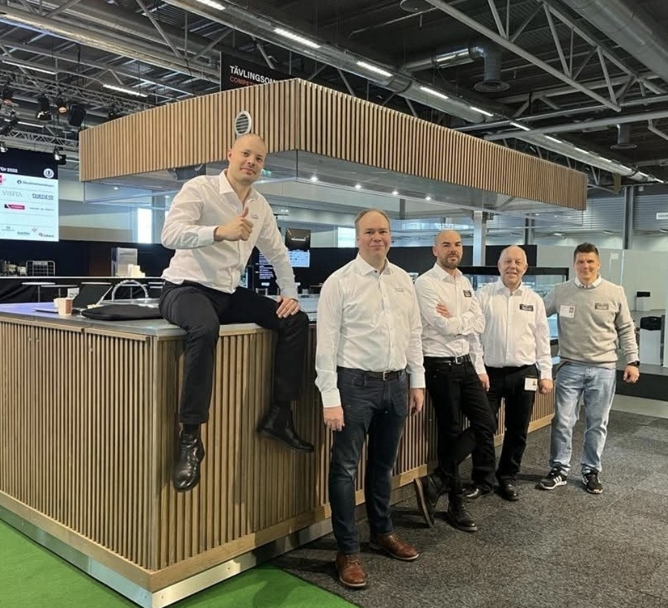 Topbox team at a trade fair booth in the Nordics