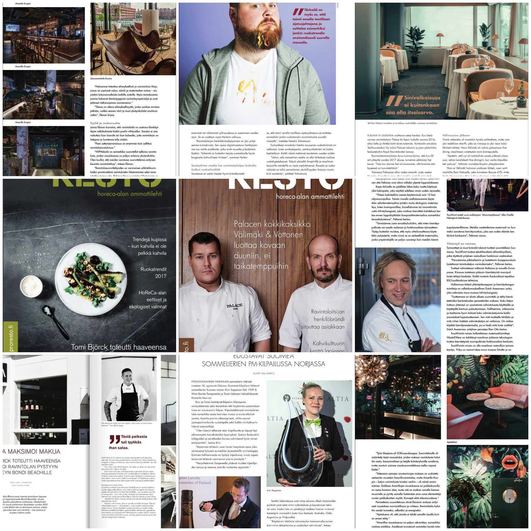 Proresto magazine covers and spreads from the renewed concept